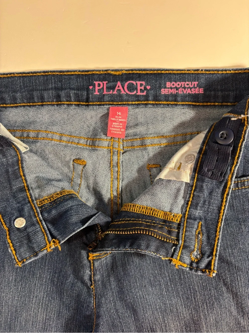 The CHILDREN'S PLACE Girls Dark Blue Bootcut Jeans
